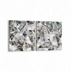 Olla 10209K2Y Abstract Görsel Kare 2'li Yatay Kanvas Tablo (Ölçü: 65X30)