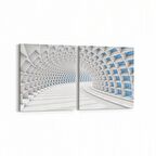 Olla 10443K2Y Abstract Tünel Görsel Kare 2'li Yatay Kanvas Tablo (Ölçü: 125X60)