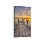 Olla 16107DD Günbatımı Görseli Dikey Dar Kanvas Tablo (Ölçü: 30X60)