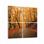 Olla 14330K4 Doğa / Manzara Görseli Kare 4'lü Kanvas Tablo (Ölçü: 145X145)