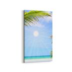 Olla 16557DD Kumsal / Sahil Görseli Dikey Dar Kanvas Tablo (Ölçü: 30X60)
