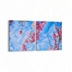 Olla 10593K2Y Ağaç Görseli Kare 2'li Yatay Kanvas Tablo (Ölçü: 125X60)