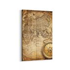 Olla 16225D Harita Görseli Dikey Kanvas Tablo (Ölçü: 100X150)