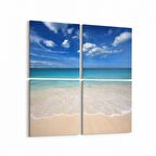 Olla 16410K4 Kumsal / Sahil Görseli Kare 4'lü Kanvas Tablo (Ölçü: 145X145)