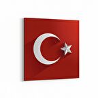 Olla 17539K Türk Bayrağı Görseli Kare Kanvas Tablo (Ölçü: 25X25)
