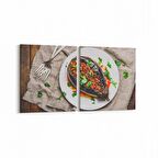Olla 15093K2Y Gıda Görseli Kare 2'li Yatay Kanvas Tablo (Ölçü: 65X30)
