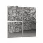 Olla 10440K4 Abstract Tünel Görsel Kare 4'lü Kanvas Tablo (Ölçü: 125X125)