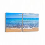 Olla 16586K2Y Kumsal / Sahil Görseli Kare 2'li Yatay Kanvas Tablo (Ölçü: 145X70)