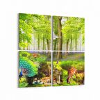 Olla 13600K4 Doğa / Manzara Görseli Kare 4'lü Kanvas Tablo (Ölçü: 105X105)