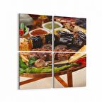 Olla 15064K4 Gıda Görseli Kare 4'lü Kanvas Tablo (Ölçü: 65X65)