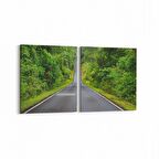 Olla 13267K2Y Doğa / Manzara Görseli Kare 2'li Yatay Kanvas Tablo (Ölçü: 145X70)