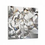 Olla 10086K4 Abstract Görsel Kare 4'lü Kanvas Tablo (Ölçü: 145X145)