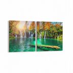 Olla 14388K2Y Doğa / Manzara Görseli Kare 2'li Yatay Kanvas Tablo (Ölçü: 85X40)