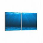 Olla 12975K2Y Deniz / Okyanus Görseli Kare 2'li Yatay Kanvas Tablo (Ölçü: 65X30)
