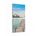 Olla 18546KD Yapı Görseli Kare 2'li Dikey Kanvas Tablo (Ölçü: 30X65)