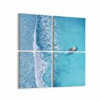 Olla 12871K4 Deniz / Okyanus Görseli Kare 4'lü Kanvas Tablo (Ölçü: 105X105)