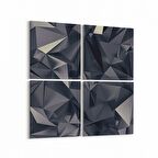 Olla 10073K4 Abstract Görsel Kare 4'lü Kanvas Tablo (Ölçü: 125X125)