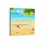 Olla 16465K Kumsal / Sahil Görseli Kare Kanvas Tablo (Ölçü: 30X30)