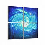Olla 10319K4 Abstract Görsel Kare 4'lü Kanvas Tablo (Ölçü: 105X105)