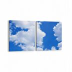 Olla 15589K2Y Gökyüzü Bulut Görseli Kare 2'li Yatay Kanvas Tablo (Ölçü: 85X40)