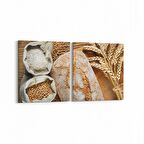 Olla 15215K2Y Gıda Görseli Kare 2'li Yatay Kanvas Tablo (Ölçü: 105X50)