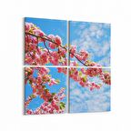 Olla 10467K4 Ağaç Görseli Kare 4'lü Kanvas Tablo (Ölçü: 145X145)