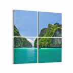 Olla 13221K4 Doğa / Manzara Görseli Kare 4'lü Kanvas Tablo (Ölçü: 145X145)