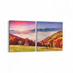 Olla 13761K2Y Doğa / Manzara Görseli Kare 2'li Yatay Kanvas Tablo (Ölçü: 145X70)