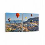 Olla 14152K2Y Doğa / Manzara Görseli Kare 2'li Yatay Kanvas Tablo (Ölçü: 65X30)