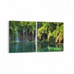 Olla 13627K2Y Doğa / Manzara Görseli Kare 2'li Yatay Kanvas Tablo (Ölçü: 125X60)