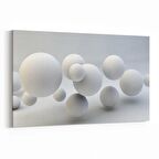Olla 10457Y Beyaz Kabartma Görseli Yatay Kanvas Tablo (Ölçü: 70X50)