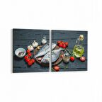 Olla 15051K2Y Gıda Görseli Kare 2'li Yatay Kanvas Tablo (Ölçü: 105X50)