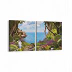 Olla 13480K2Y Doğa / Manzara Görseli Kare 2'li Yatay Kanvas Tablo (Ölçü: 105X50)