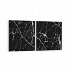 Olla 16733K2Y Mermer Desen Görsel Kare 2'li Yatay Kanvas Tablo (Ölçü: 145X70)