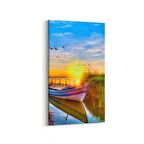 Olla 16105DD Günbatımı Görseli Dikey Dar Kanvas Tablo (Ölçü: 30X60)
