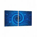 Olla 14730K2Y Gece Gökyüzü Görseli Kare 2'li Yatay Kanvas Tablo (Ölçü: 145X70)