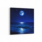 Olla 14697K Gece Gökyüzü Görseli Kare Kanvas Tablo (Ölçü: 100X100)