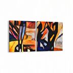 Olla 17710K2D Yağlı Boya Görseli Kare 2'li Dikey Kanvas Tablo (Ölçü: 30X65)