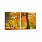 Olla 14331K2Y Doğa / Manzara Görseli Kare 2'li Yatay Kanvas Tablo (Ölçü: 65X30)