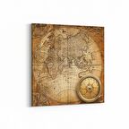 Olla 16225K Harita Görseli Kare Kanvas Tablo (Ölçü: 25X25)