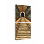 Olla 18220KD Yapı Görseli Kare 2'li Dikey Kanvas Tablo (Ölçü: 30X65)