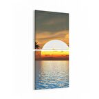 Olla 16030K2D Günbatımı Görseli Kare 2'li Dikey Kanvas Tablo (Ölçü: 30X65)