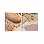 Olla 15249K2Y Gıda Görseli Kare 2'li Yatay Kanvas Tablo (Ölçü: 85X40)
