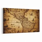 Olla 16154Y Harita Görseli Yatay Kanvas Tablo (Ölçü: 120X80)