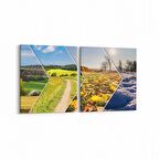 Olla 14510K2Y Doğa / Manzara Görseli Kare 2'li Yatay Kanvas Tablo (Ölçü: 65X30)