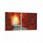 Olla 14102K2Y Doğa / Manzara Görseli Kare 2'li Yatay Kanvas Tablo (Ölçü: 65X30)