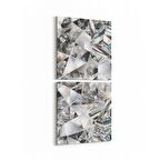 Olla 10209K2D Abstract Görsel Kare 2'li Dikey Kanvas Tablo (Ölçü: 30X65)