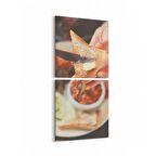 Olla 15104K2D Gıda Görseli 2'li Dikey Kanvas Tablo (Ölçü: 30X65)