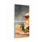 Olla 15168K2D Gıda Görseli 2'li Dikey Kanvas Tablo (Ölçü: 30X65)