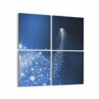 Olla 10347K4 Abstract Görsel Kare 4'lü Kanvas Tablo (Ölçü: 65X65)